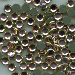 2013 SS16 LR HF *** 17 STRASS SWAROVSKI CERCLÉ MÉTAL DORÉ HOTFIX 3,9mm LT. ROSE - Picture 1 of 4
