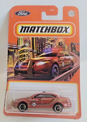 Matchbox 2021 81/100 MBX Metro  Ford Police Interceptor Red Fire Chief - Image 1 of 3