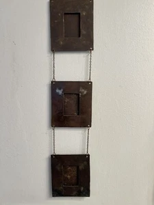 Mini Photo Frames Set of 3 Small Rustic Metal Frames w/Hanging Chain Read - Picture 1 of 8