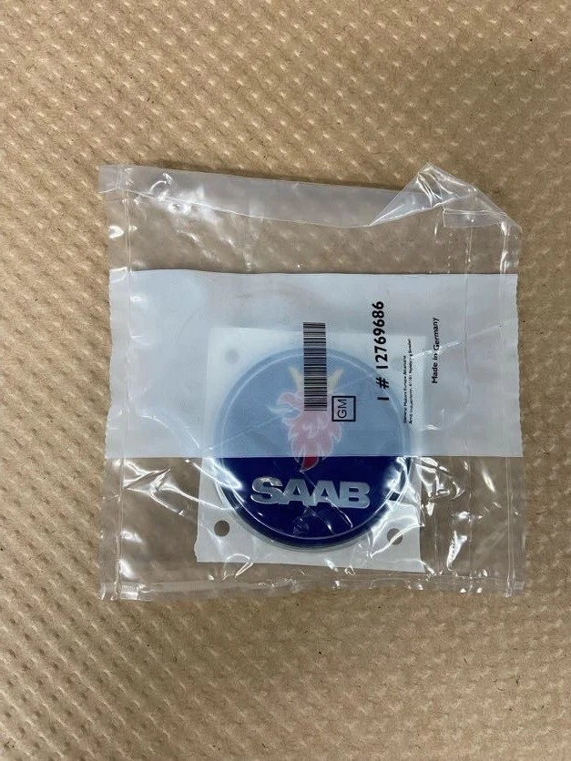 Saab 2003-2011 9-3 / 1999-2009 9-5 / 2005-2009 9-7X Hood emblem 12769686 OEM NOS - Image 1 of 1
