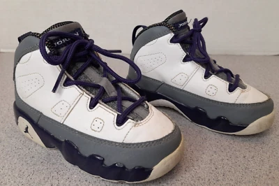 Air Jordan 9 Retro TD 'Baron' Blanco/Concord Uva Púrpura-Gris Talla 8C 401812-109 Foto 1 de 4