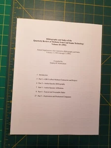 Bibliography & Index of the Quarterly Review of Methane from Coal Seams Tech... - Bild 1 von 3