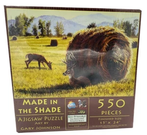 “Made in the Shade” Deer in a Field Agriculture Farm Jigsaw Puzzle 550 Pcs T - Picture 1 of 5