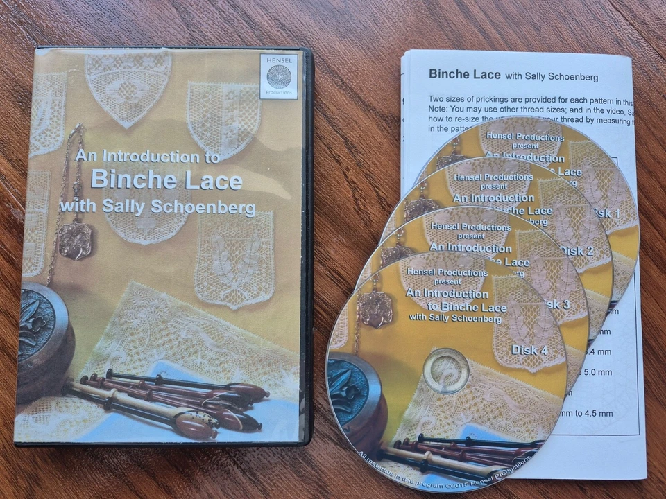 Intro to Binche Lace Bobbin Lacemaking Instructional DVD Sally Schoenberg - Image 1 of 1