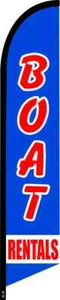BOAT RENTALS REGULAR or DOUBLE SIDED SWOOPER FEATHER FLAG BANNER SIGN 8441rd - Picture 1 of 3