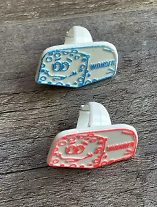 Vintage Plastic Promo Rings lot - WONDER BREAD - Blue and Pink Accents Versions - Picture 1 of 6