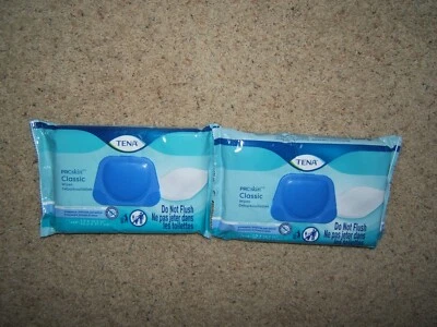 Lote de 2 Bolsas Tena ProSkin Adulto Toallitas Prehumedecidas 8" x 12.5" 65724 96 Pack Foto 1 de 2