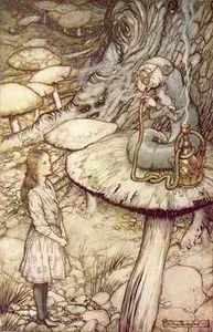 A3 Photo Rackham Arthur 1907 Alice & the Caterpillar Print Poster - Picture 1 of 1
