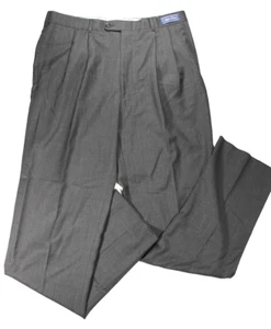 Pantalones de Vestir Coppley Alto Giro Para Hombre 36 Personalizados Lana A Medida Carbón Plisado NUEVOS - Imagen 1 de 11