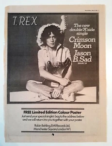 MARC BOLAN T.REX 'Crimson Moon' : May 1978 Full Page Music Paper Advertisement - Picture 1 of 1