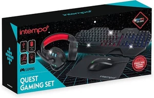Intempo Gaming LED Backlit USB Keyboard Mousepad Headset With Microphone BOXED - Picture 1 of 8