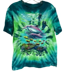 Mighty Fine Women Small Tie Dye Ocean Life Short Sleeve Graphic T-Shirt 40" Bust - Picture 1 of 8