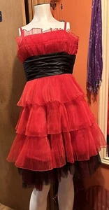 Awesome Betsey Johnson Red /Black Party/ Holiday Dress Lacey and Layered MUST C - Bild 1 von 7