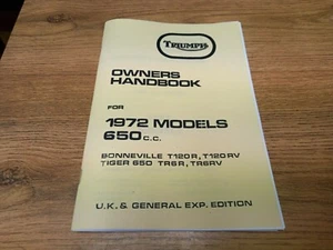 TRIUMPH T120 BONNEVILLE TR6 UK SPEC Owners Handbook 1972 - 99-0952 - TH53UK - Picture 1 of 1