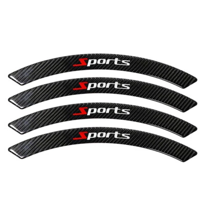 4pcs Real Carbon Fiber Car Wheel Eyebrow Arch Trim Strip Fender Flare Protector - Image 1 of 4
