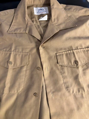 DSCP Valor Colección Tostado 16 16 1/2 L Botón Manga Corta Camisa Armario 2 Foto 1 de 3