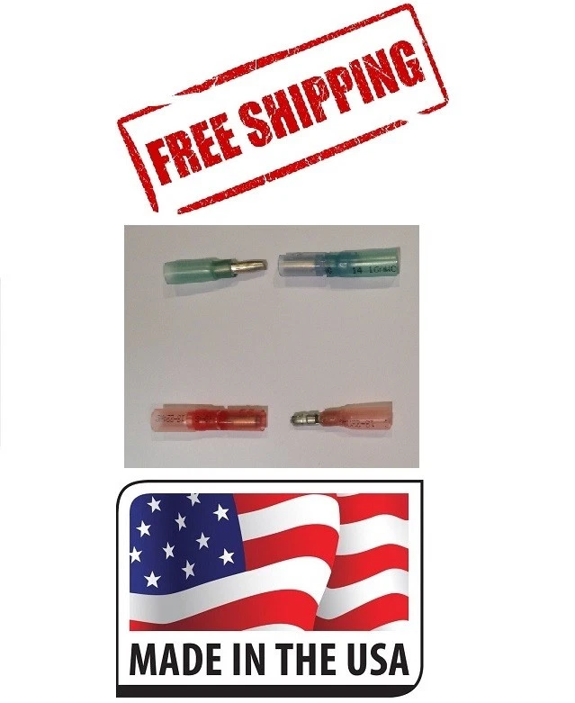 (100) 3M HEAT SHRINK BULLET CONNECTOR 157 MARINE WATERPROOF 22-18/16-14          - Image 1 of 1