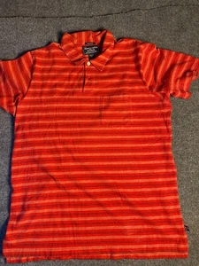 Camisa Polo Abercrombie & Fitch Para Hombres XL Roja Rayas Músculo Peso Medio Bolsillo Abertura - Imagen 1 de 7