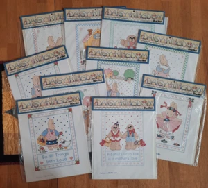 Lot of 10 Daisy Kingdom Bucilla Stamped Cross Stitch Sampler Fabric Sealed - Picture 1 of 5