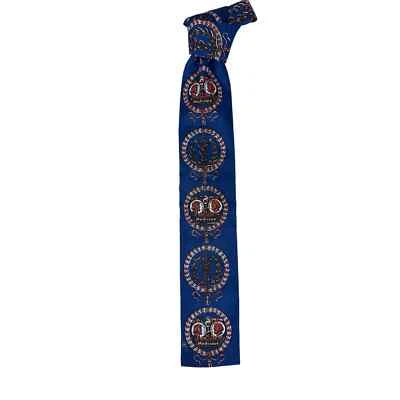 Corbata RETRO DE COLECCIÓN Estampada a Mano Gallo Sol Telas Azul Medicina Médicos  Foto 1 de 4