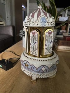 Mr Christmas Porcelain Carillon Carousel Horse FOR PARTS OR REPAIR - MUSIC WORKS - Picture 1 of 12