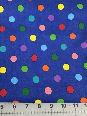 Azul real con puntos brillantes 44" de ancho x 1 yarda, 100 % algodón, Cranston VIP, costura Foto 1 de 2