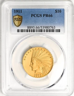 1911 INDIAN $10 PCGS PR 66 - Imagem 1 de 4