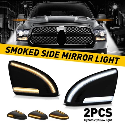 2x Dynamic LED Side Mirror Turn Signal Puddle Light Lamp for Dodge Ram 1500-3500 - Image 1 of 4