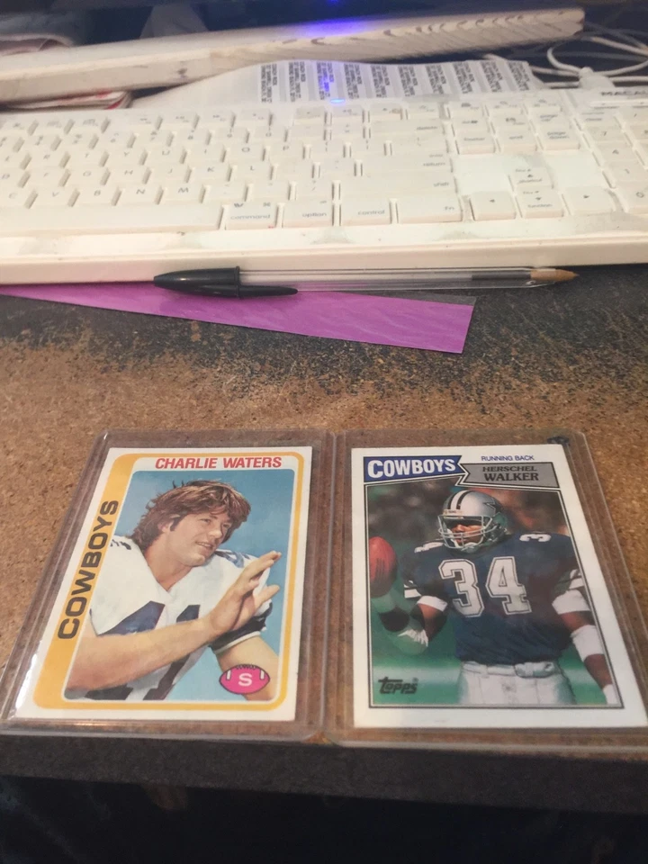1978 1987 topps football charlie waters herschel walker cowboys see scan - Image 1 of 1
