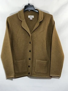 Cárdigan de Lana Suéter Marrón Para Mujer Mediano Metal Botón Cottage Core - Imagen 1 de 8