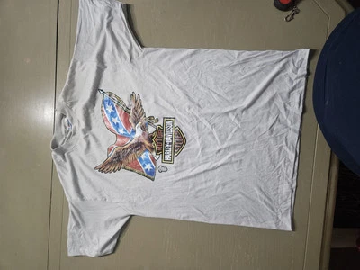 80s VTG 1982 Harley Davidson Shirt Biker Iron On Single Stitch White  Large - Image 1 of 4