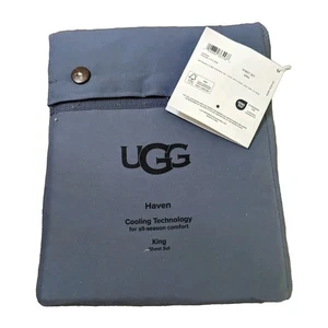 UGG Haven King Laken Set Cooling Tech Oeko Tex Neu Bettwäsche Cyclone Blue - Bild 1 von 4