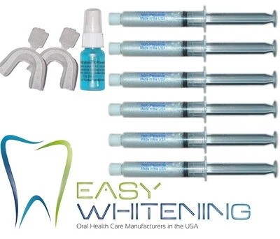EASY WHITENING 0% Carbamid Peroxid Zahnweiß-Sets-60ml (6x10ml)+FLECKENTFERNUNG SPRAY*MADE USA*