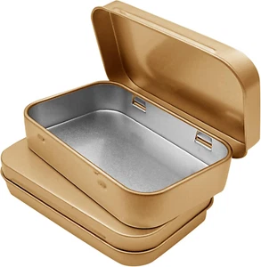 6 Pcs Metal Hinged Tin Box Container Mini Portable Small Storage Container Ki... - Picture 1 of 12