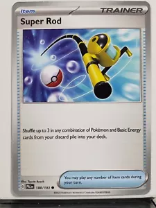 Tarjeta de Pokémon Super Rod 188/193 casi nueva - escarlata violeta escarlata evolucionada de Paldea - Imagen 1 de 2