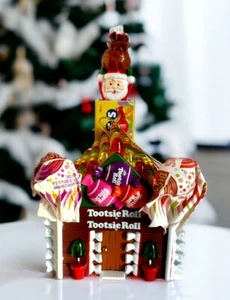 VTG 1997 Enesco Tootsie Roll Candy House Collectible Christmas Ornament Santa - Picture 1 of 11