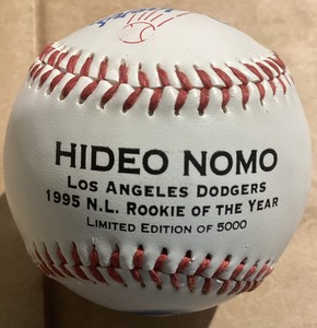 Dodgers Hideo Nomo 1995 Rookie Of The Year Baseball 