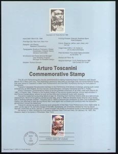 US. SP848. 2411. 25c. Arturo Toscanini. Souvenir Pages.1989 - Picture 1 of 1
