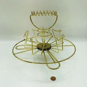 Libbey Caddy Lazy Susan Soporte de Vidrio Giratorio Latón Metal Mango Espiral Servidor - Imagen 1 de 8