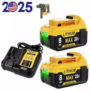 8.0AH For DeWalt 20V Max Lithium Ion Battery DCB206-2 DCB205 DCB200-2 - Picture 1 of 16