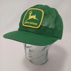 Vintage K-Products USA John Deere Patch Snapback Trucker Mesh Hat Cap Has Flaws - Picture 1 of 9