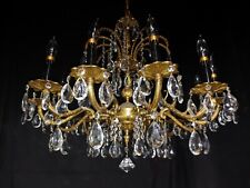 Antique pure Brass 12 Lights crystal huge Chandelier