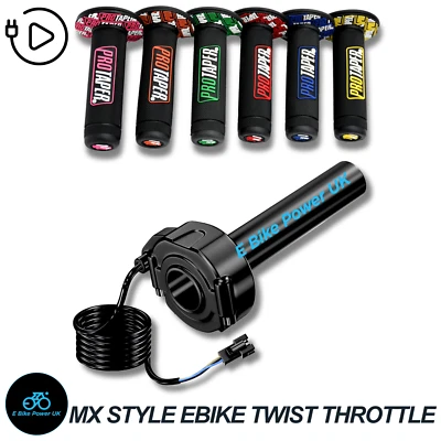 E BIKE POWER UK SurRon E Bike Twist Throttle Grips Waffle Grip All Colours 3 Pin SM JST Plug UK