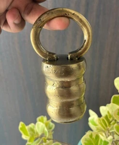 Old  Brass Handcrafted Unique Shape Tricky System Pad Lock with 1 Long Key - Picture 1 of 15