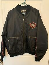 Harley Davidson Mens Black Embroidered Lightweight Nylon Zip Up Jacket Large