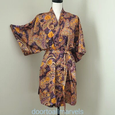 Винтажный Beth Michaels кимоно гостиной дом платье тропический sz средний - Изображение 1 из 4