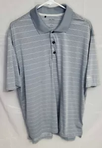 Polo de golf Adidas para hombre Climalite manga corta gris/blanco rayas talla XL - Imagen 1 de 5