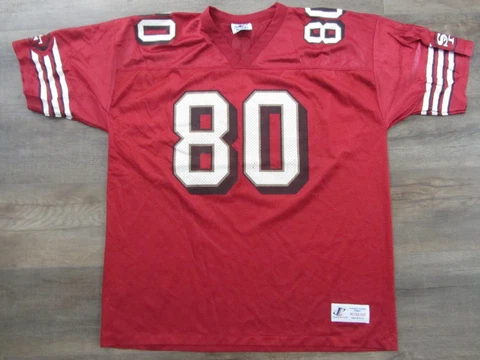 San Francisco 49ers Jerry Rice Logo Athletic NFL Football Jersey XL Vintage Red Cover