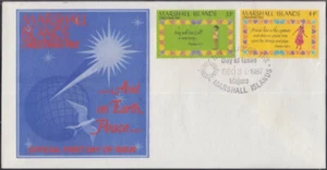 MARSHALL ISLANDS Sc # 162-3 FDC JUEGO de 2 con CITAS del LIBRO de los SALMOS - Imagen 1 de 1