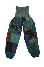 Boho Gypsy Hippy Patchwork Harem Pant GREEN Loose TRAVEL COTTON Yoga Pants SM